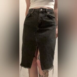 Topshop moto black/grey denim skirt